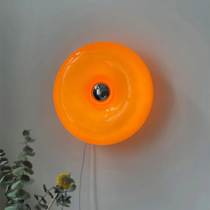 Lampada a ciambella color mandarino