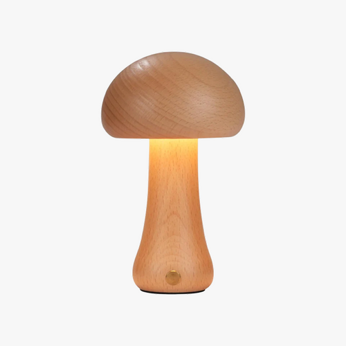 Mini lampada in legno a forma di fungo